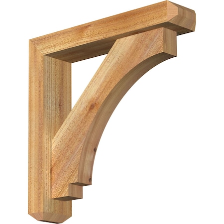 Imperial Craftsman Rough Sawn Bracket w/ Offset Brace, Western Red Cedar, 4"W x 18"D x 18"H